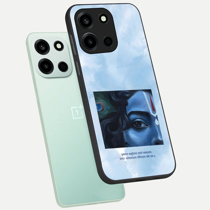  Spiritual Krishna phone case For Oneplus Nord 6 showing premium glass back cover with detailed artwork