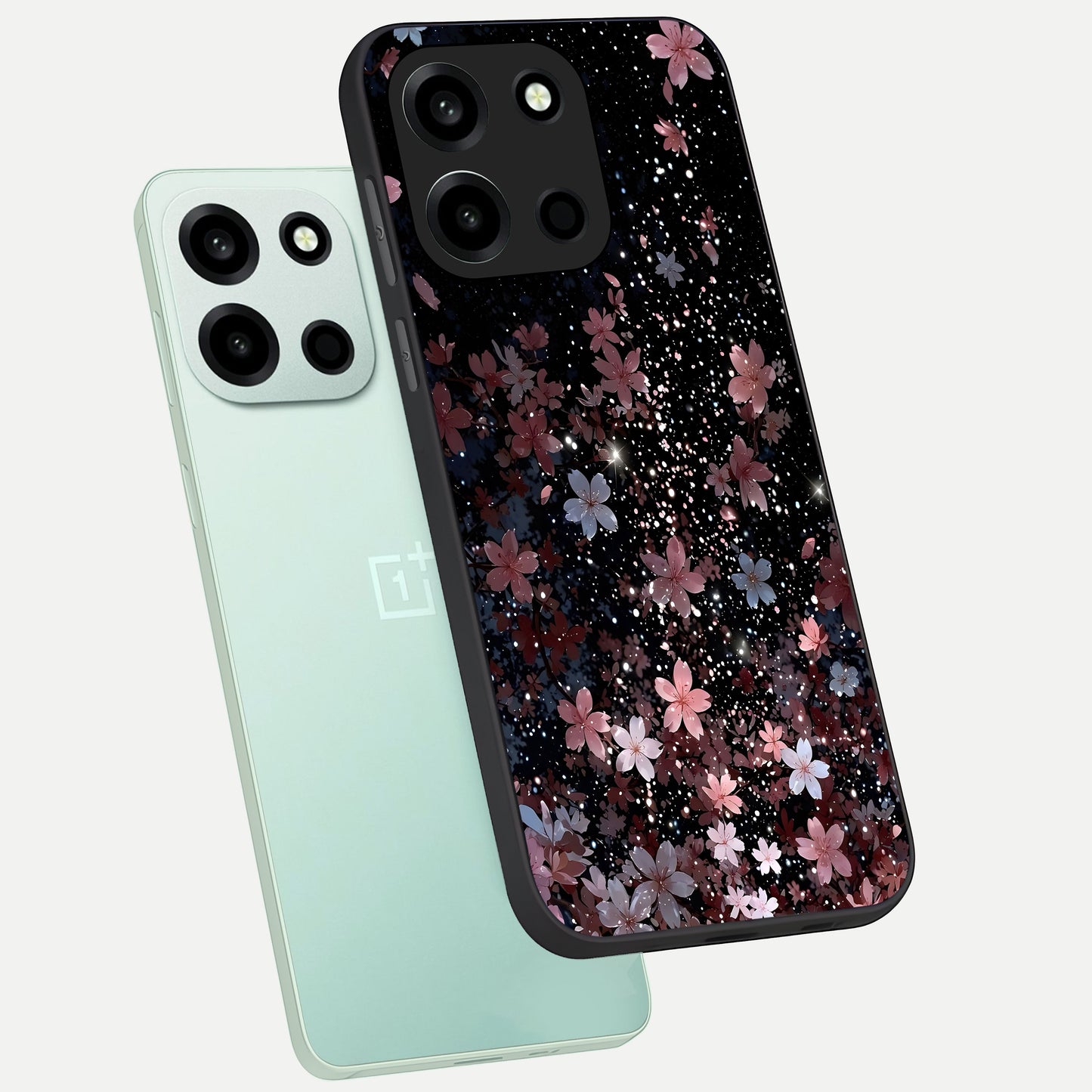  Starlit Flower Dreams phone case For Oneplus Nord 6 showing premium glass back cover with detailed artwork
