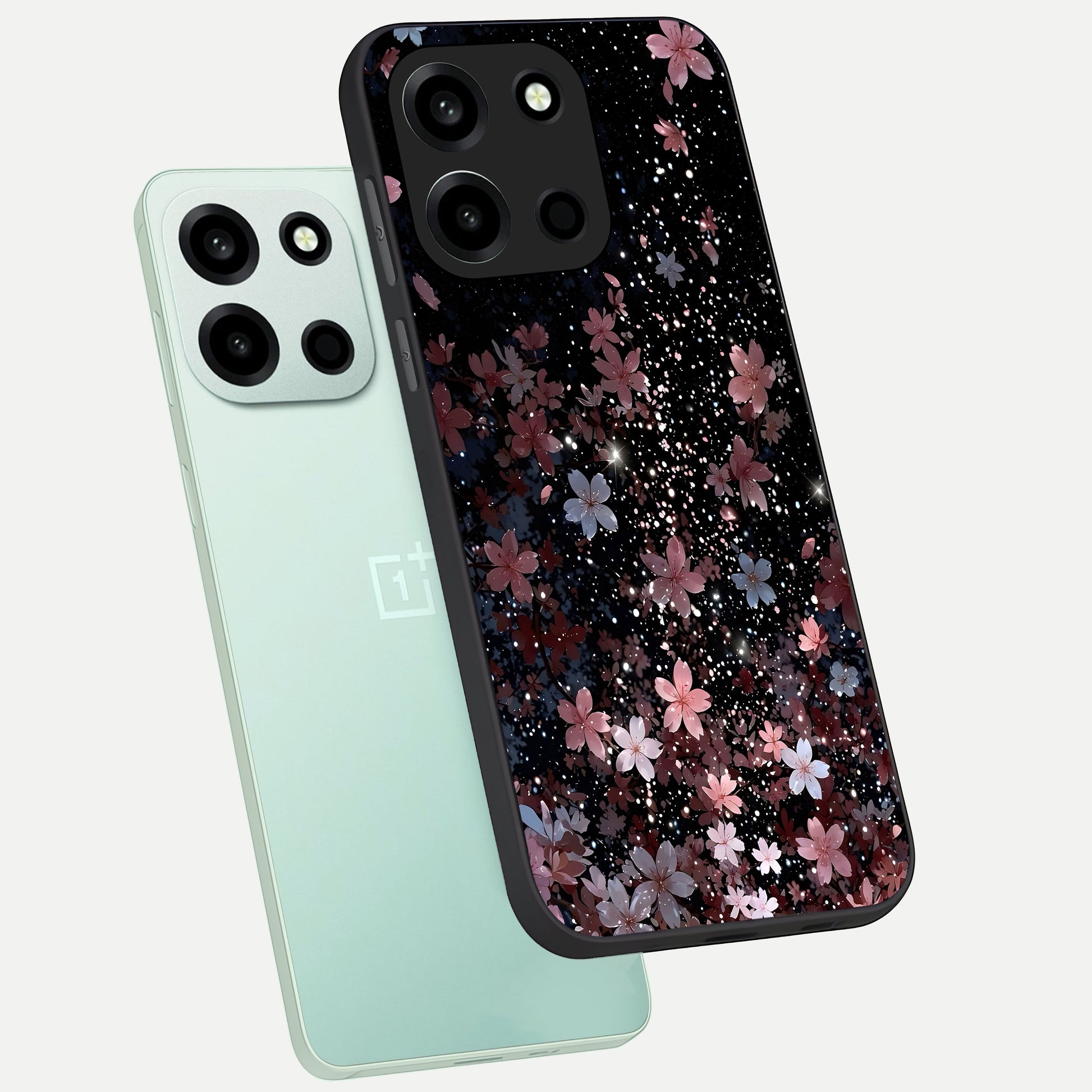  Starlit Flower Dreams phone case For Oneplus Nord 6 showing premium glass back cover with detailed artwork
