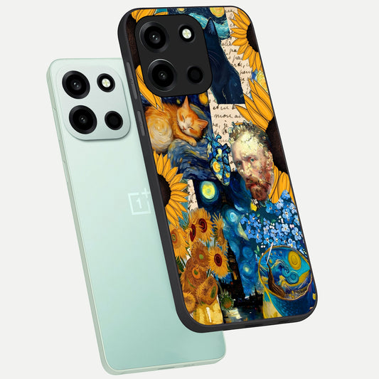  Sunflower Chic Mood Custom Name phone case For Oneplus Nord 6 showing premium glass back cover with detailed artwork