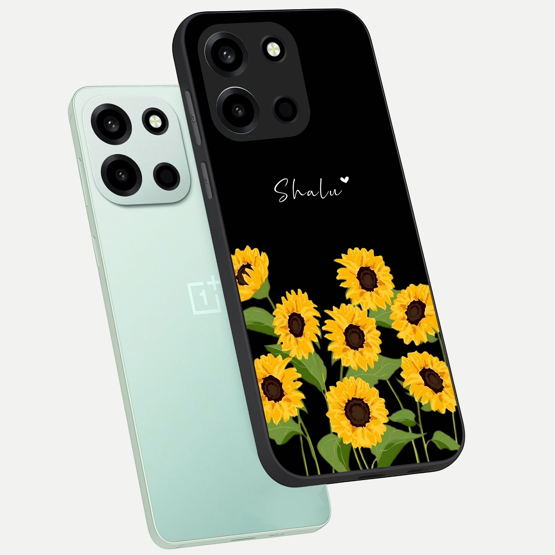  Sunflower Sky Bloom phone case For Oneplus Nord 6 showing premium glass back cover with detailed artwork