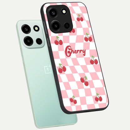  Sweet Cherry Vibes phone case For Oneplus Nord 6 showing premium glass back cover with detailed artwork