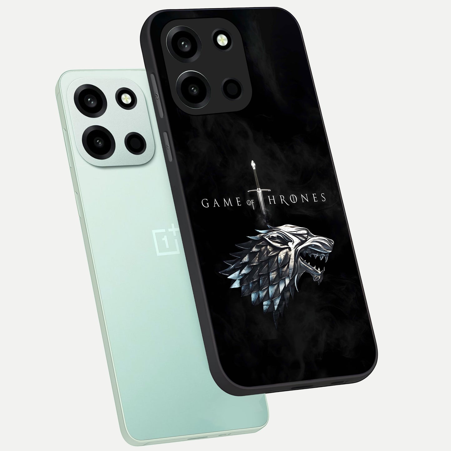  Throne Wolf Legacy phone case For Oneplus Nord 6 showing premium glass back cover with detailed artwork