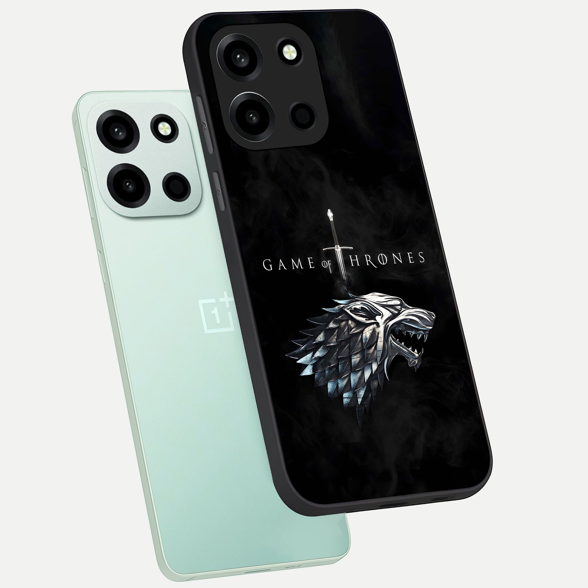  Throne Wolf Legacy phone case For Oneplus Nord 6 showing premium glass back cover with detailed artwork
