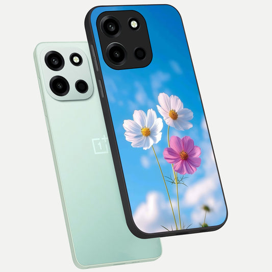  Tripple Flowers With Sky phone case For Oneplus Nord 6 showing premium glass back cover with detailed artwork