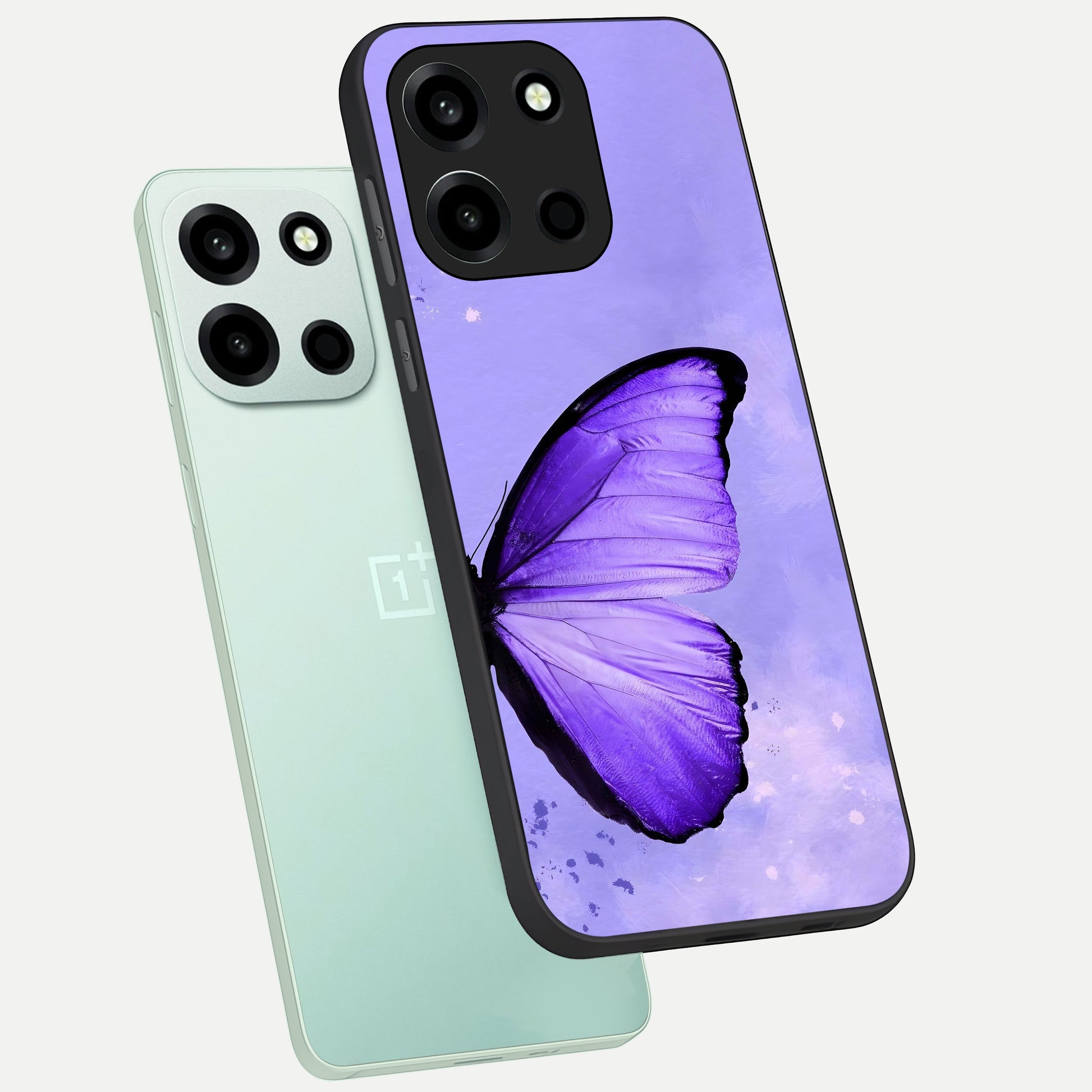  Violet Dream Wing phone case For Oneplus Nord 6 showing premium glass back cover with detailed artwork
