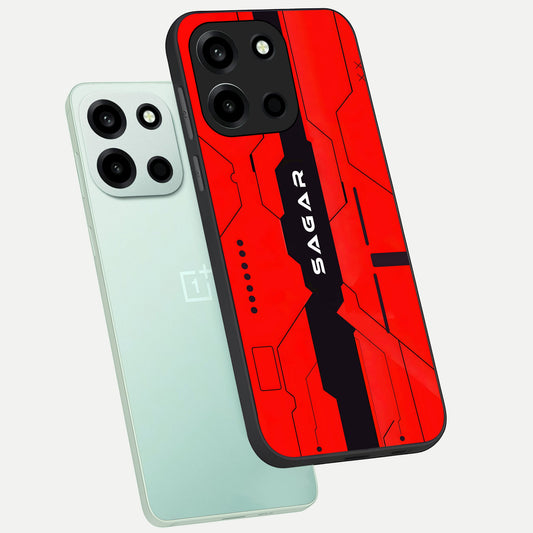  Voltage Rise CYBERPUNK Custom Name phone case For Oneplus Nord 6 showing premium custom name glass back cover