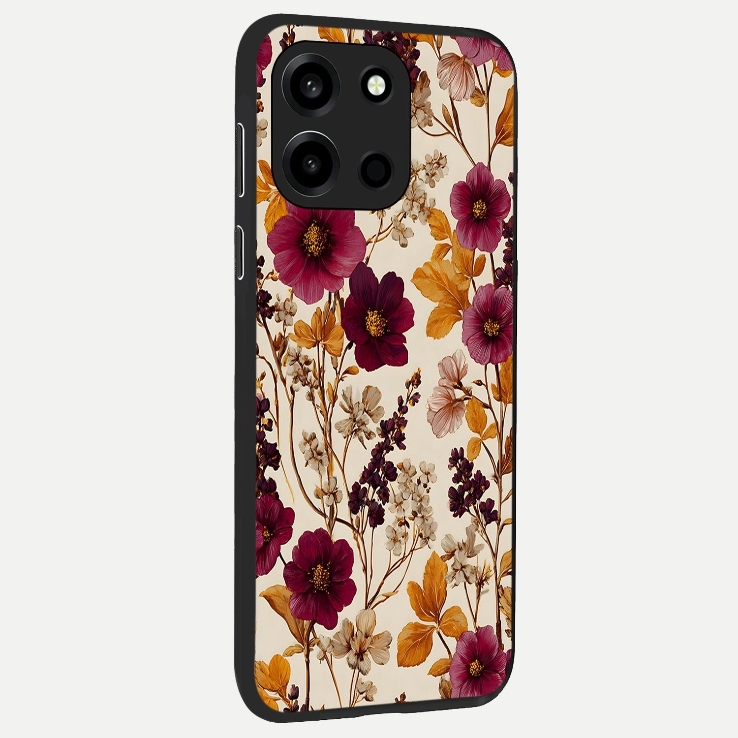  Autumn Wine Bloom back cover For Oneplus Nord 6 slim fit glass case with vibrant aesthetic design