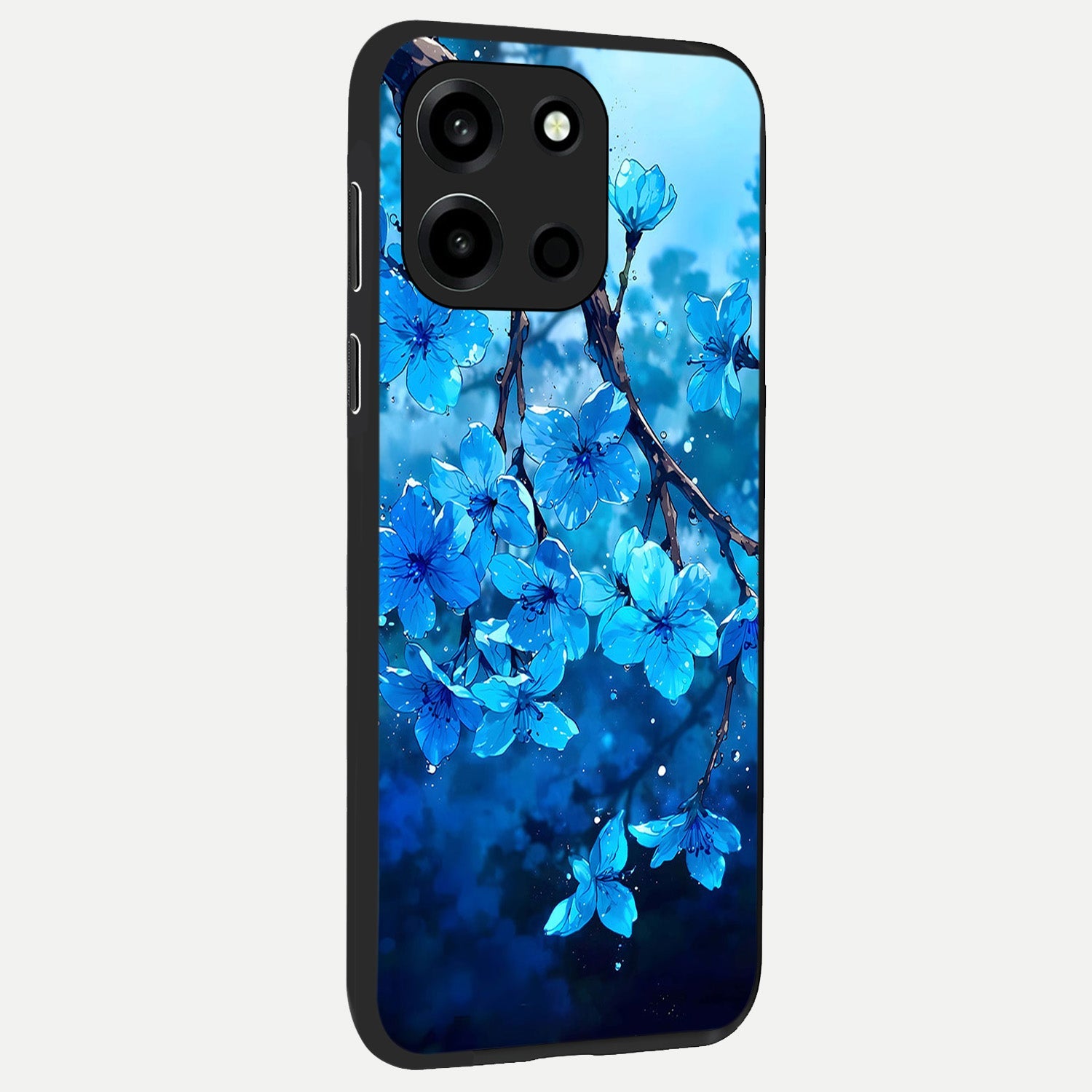  Blue Blossoms Branch back cover For Oneplus Nord 6 slim fit glass case with vibrant aesthetic design