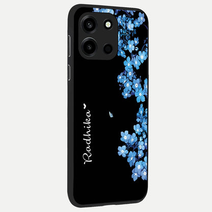  Blue Petal Dream Custom Name back cover For Oneplus Nord 6 slim fit glass case with vibrant aesthetic design