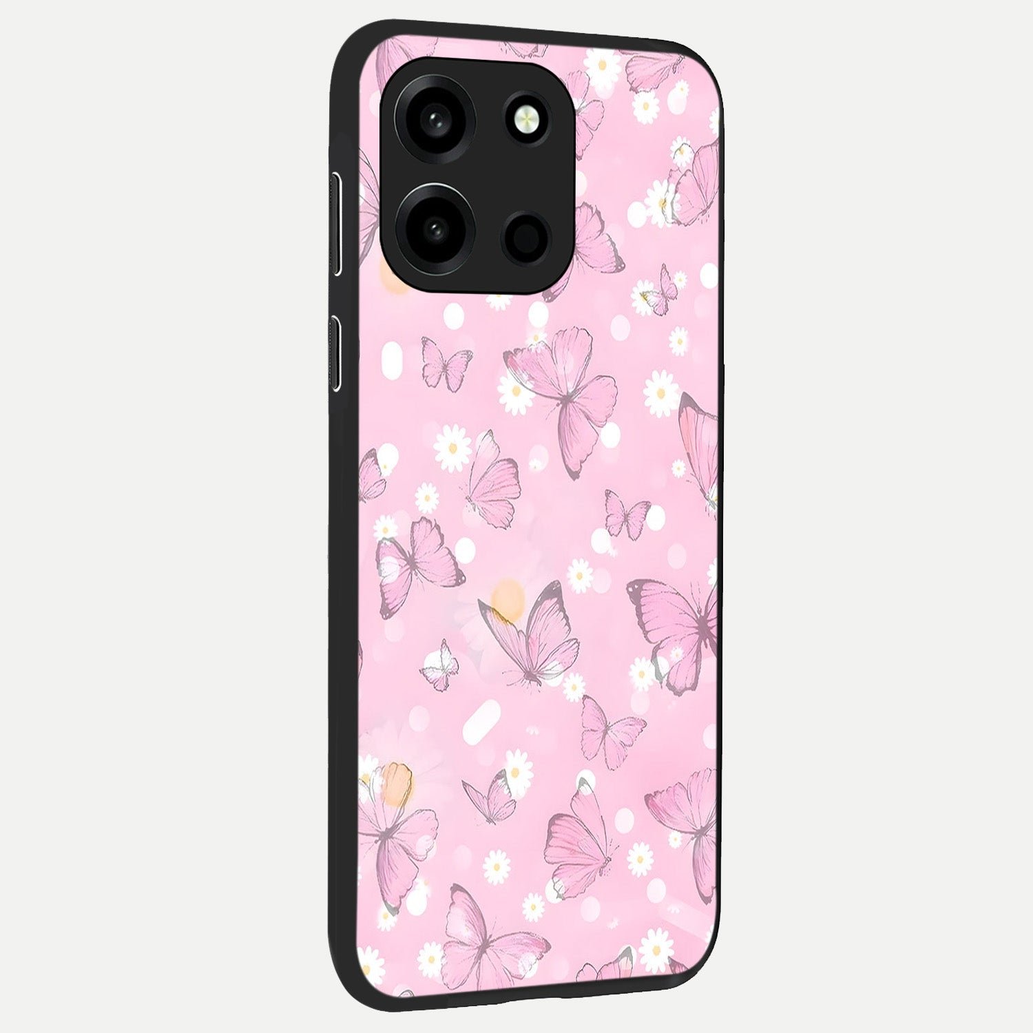  Blush Butterfly Garden back cover For Oneplus Nord 6 slim fit glass case with vibrant aesthetic design