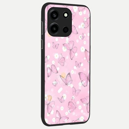  Blush Butterfly Garden back cover For Oneplus Nord 6 slim fit glass case with vibrant aesthetic design