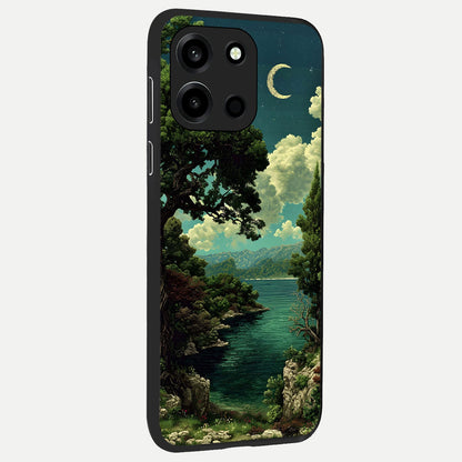  Celestial Lake Peace back cover For Oneplus Nord 6 slim fit glass case with vibrant aesthetic design