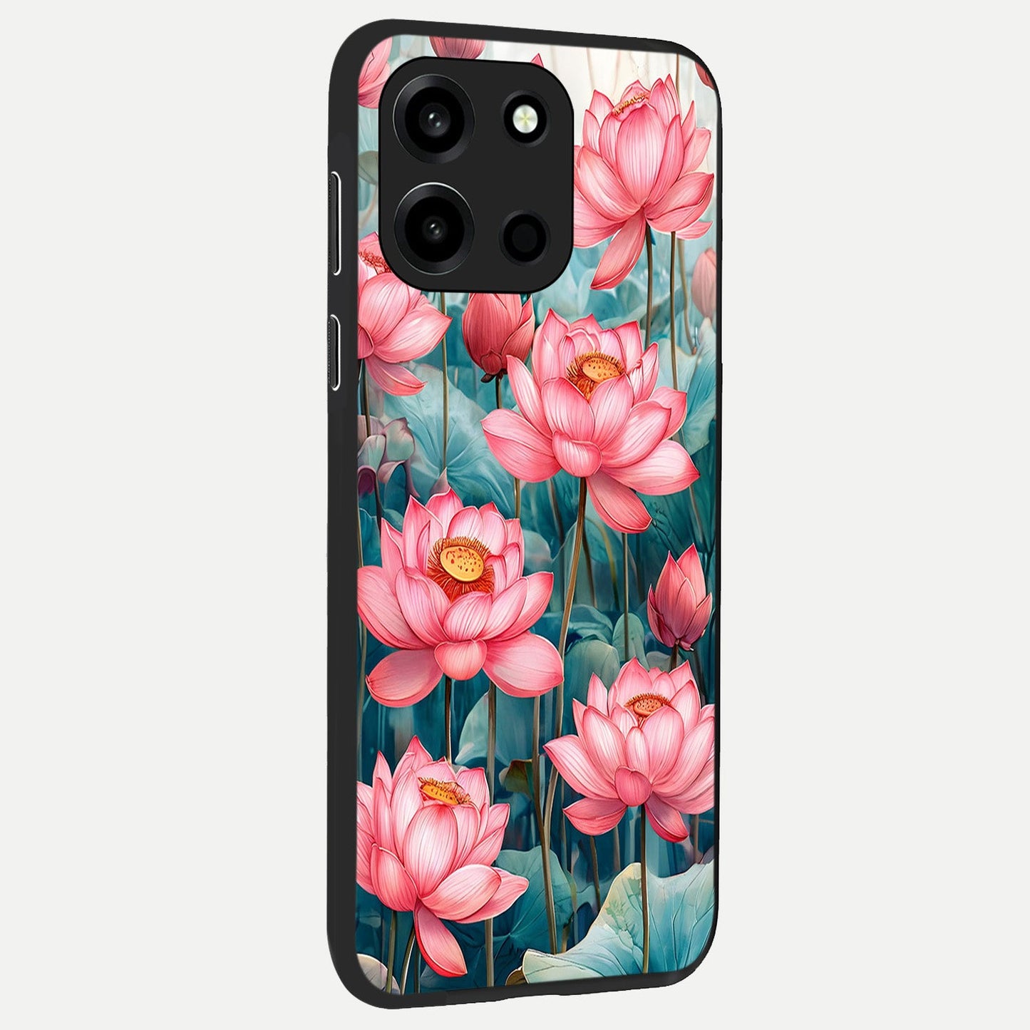  Celestial Pink Lotus back cover For Oneplus Nord 6 slim fit glass case with vibrant aesthetic design