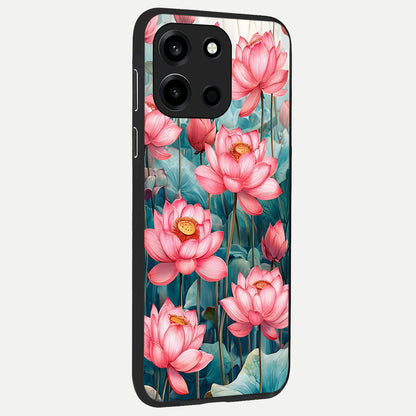  Celestial Pink Lotus back cover For Oneplus Nord 6 slim fit glass case with vibrant aesthetic design