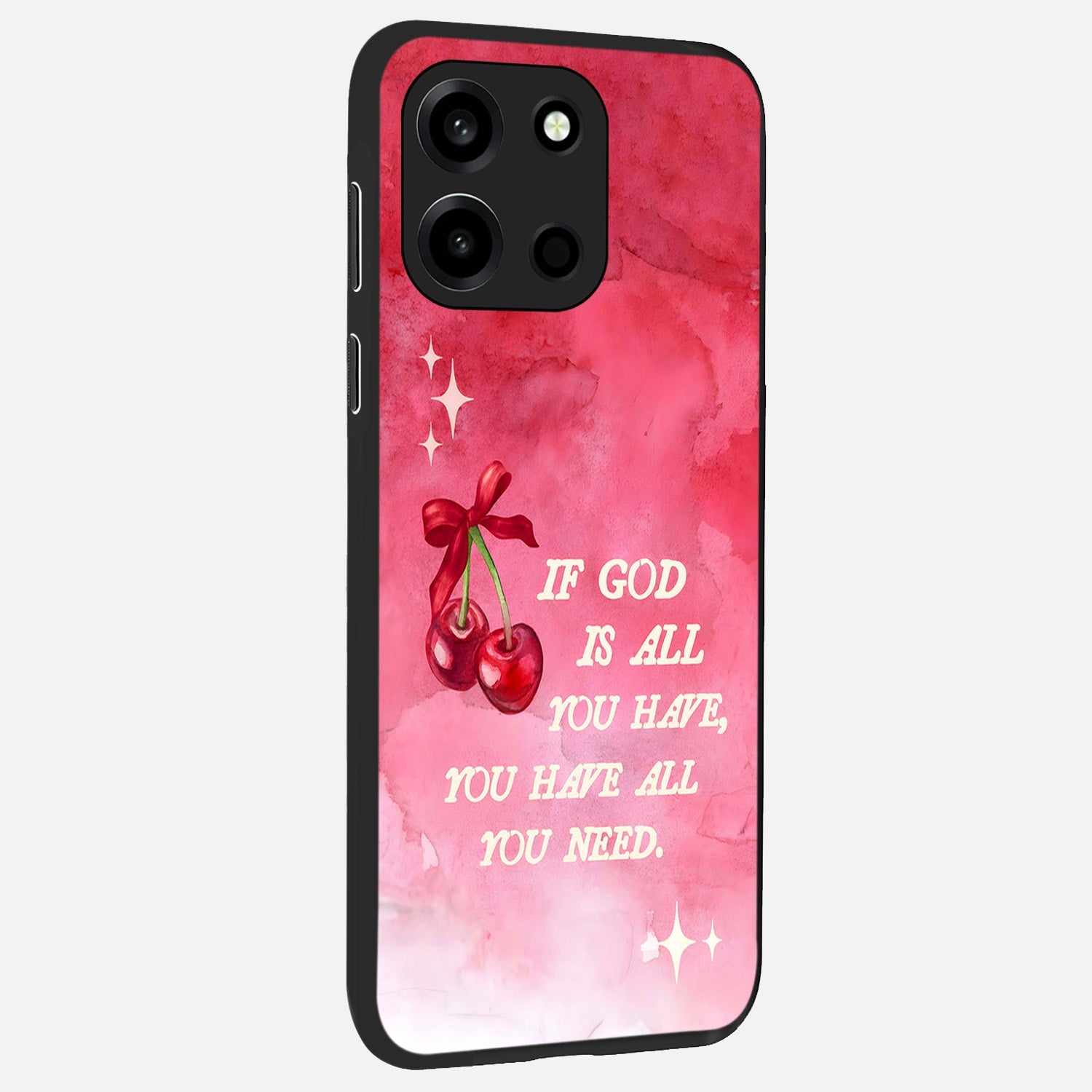 Cherry Quote back cover For Oneplus Nord 6 slim fit glass case with vibrant aesthetic design