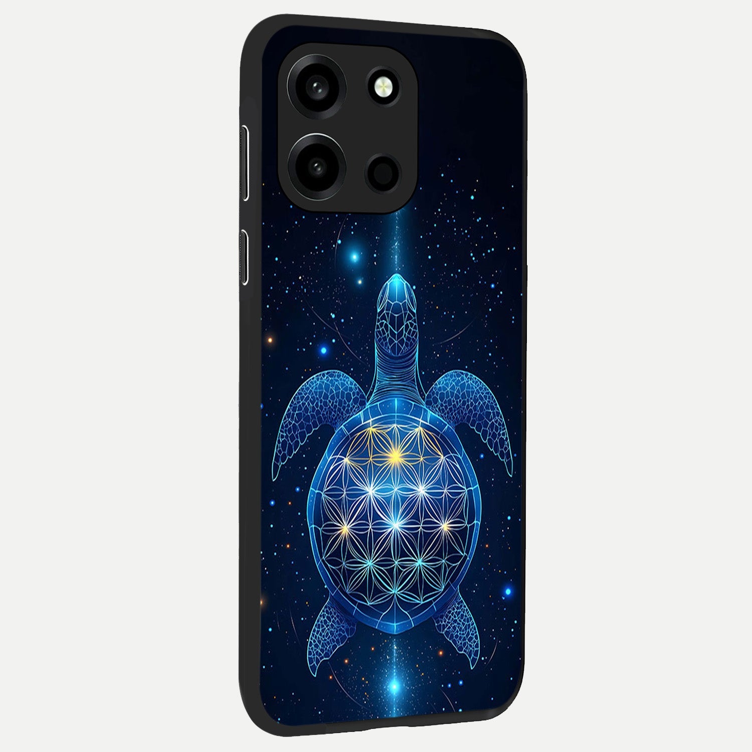  Crimson Blue Turtle back cover For Oneplus Nord 6 slim fit glass case with vibrant aesthetic design