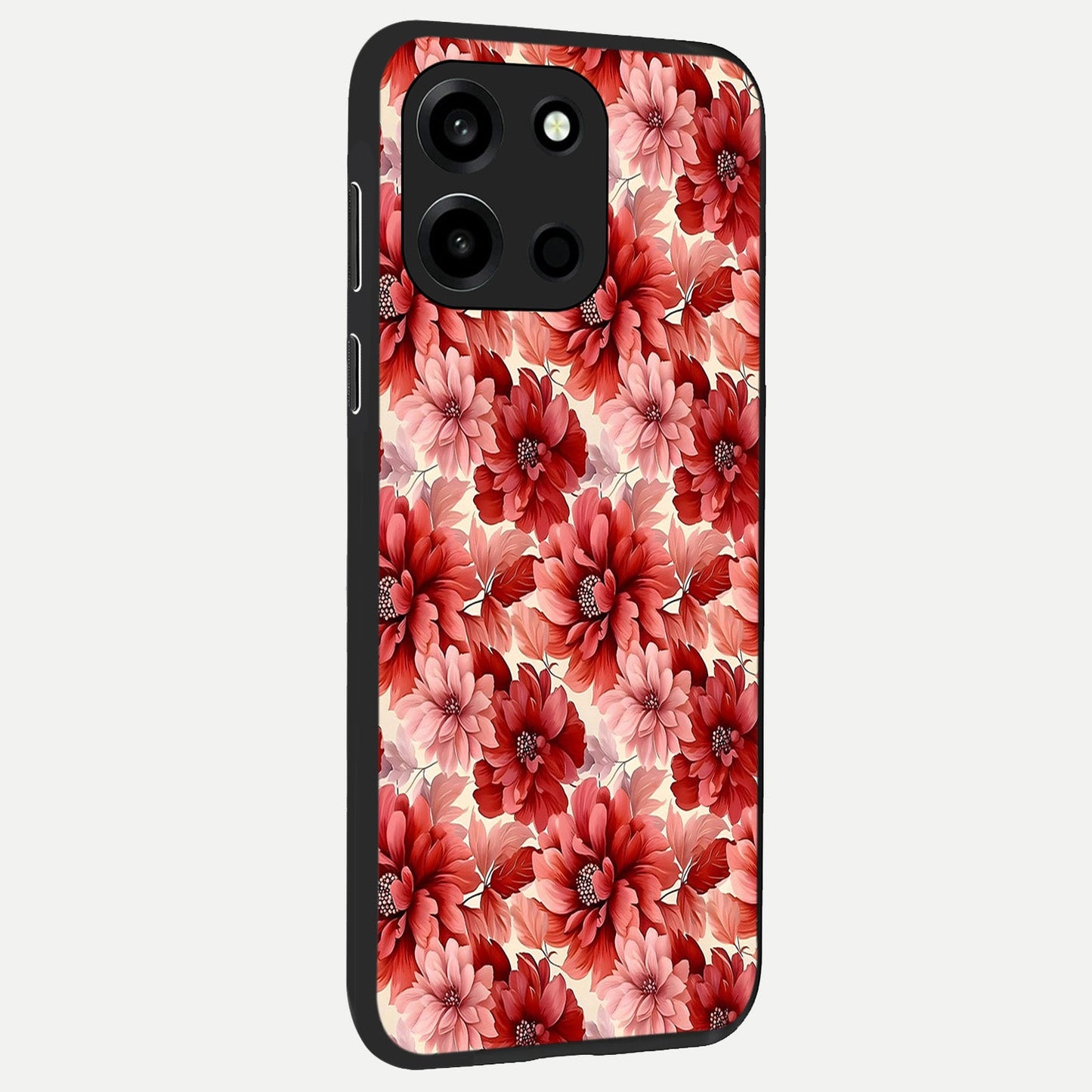  Crimson Love Petals back cover For Oneplus Nord 6 slim fit glass case with vibrant aesthetic design