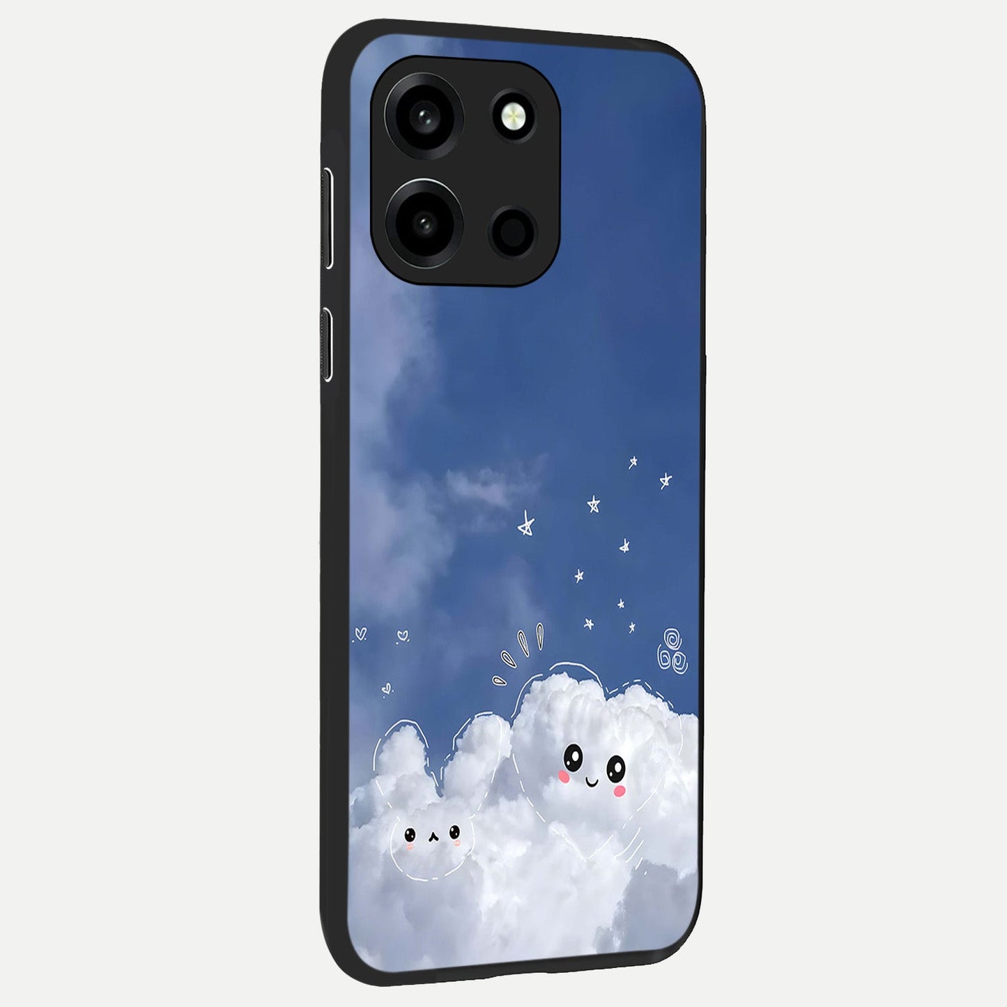  Cute Blossom Cloud back cover For Oneplus Nord 6 slim fit glass case with vibrant aesthetic design