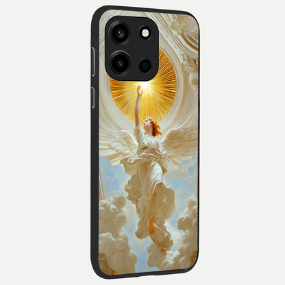  Divine Light Angel back cover For Oneplus Nord 6 slim fit glass case with vibrant aesthetic design