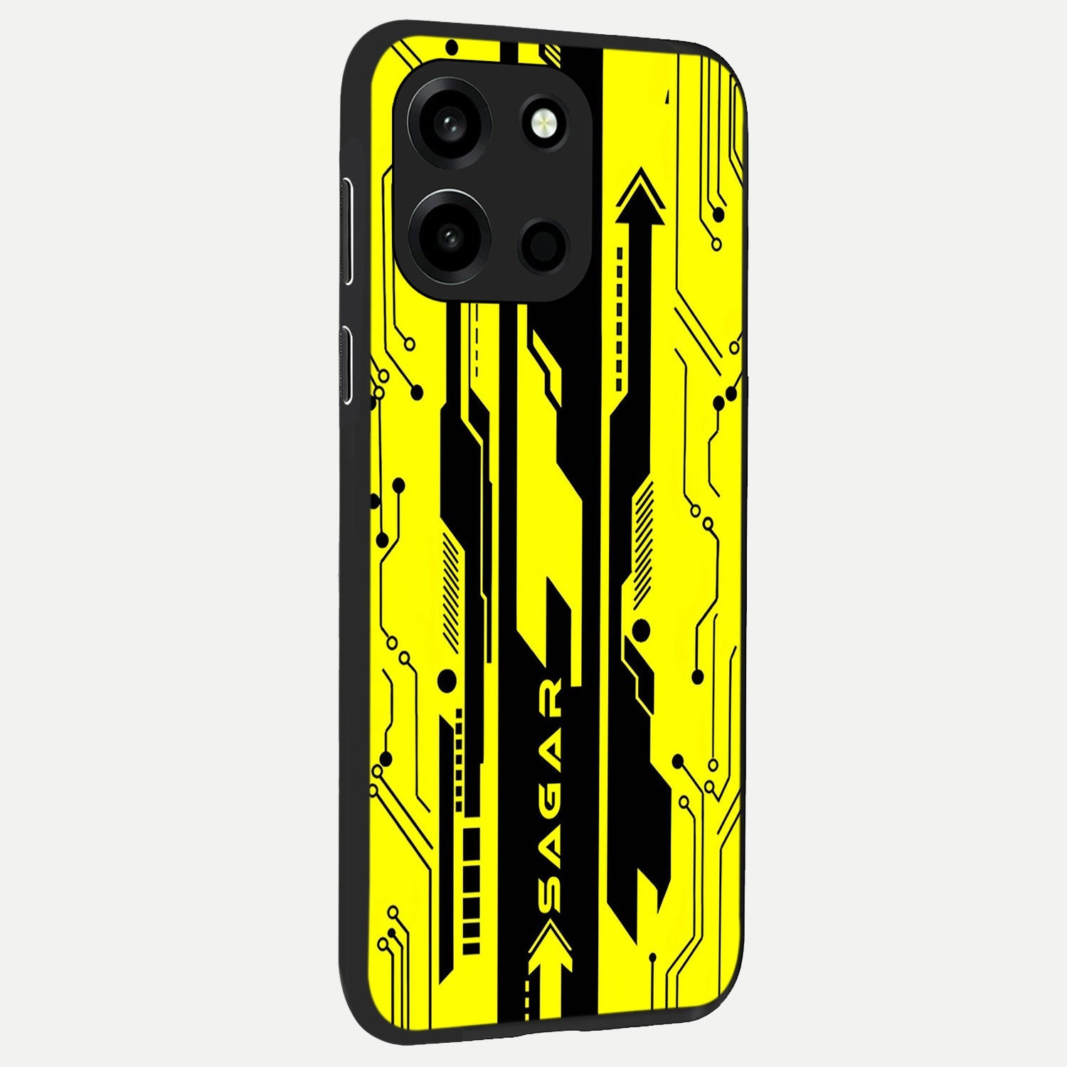  Electric Pulse CYBERPUNK Custom Name back cover For Oneplus Nord 6 slim fit glass case with vibrant aesthetic design