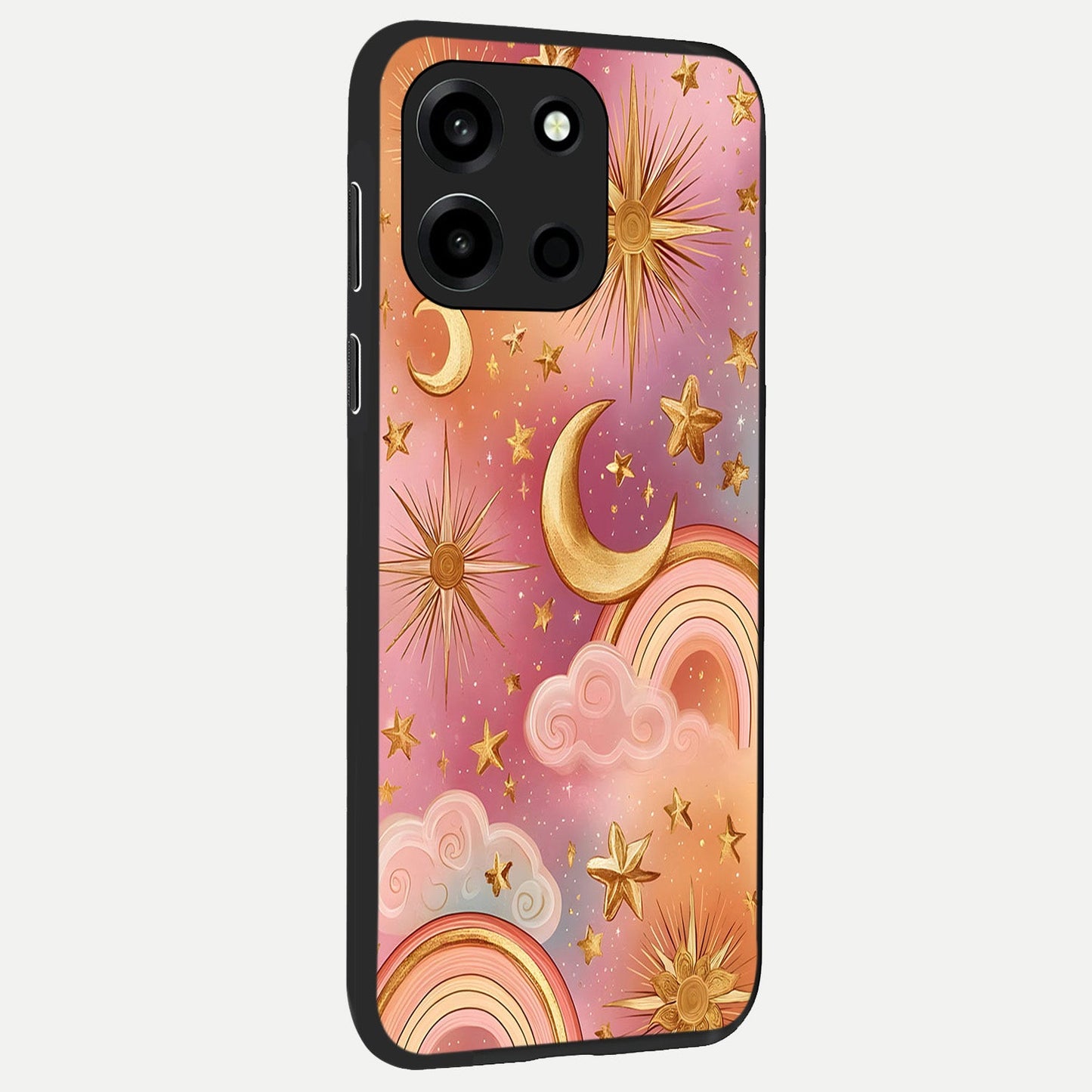  Golden Celestial Dreams back cover For Oneplus Nord 6 slim fit glass case with vibrant aesthetic design