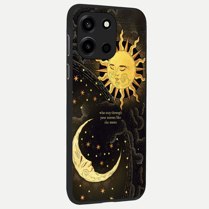  Golden Lunar Love back cover For Oneplus Nord 6 slim fit glass case with vibrant aesthetic design