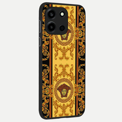  Golden Royal Heritage back cover For Oneplus Nord 6 slim fit glass case with vibrant aesthetic design