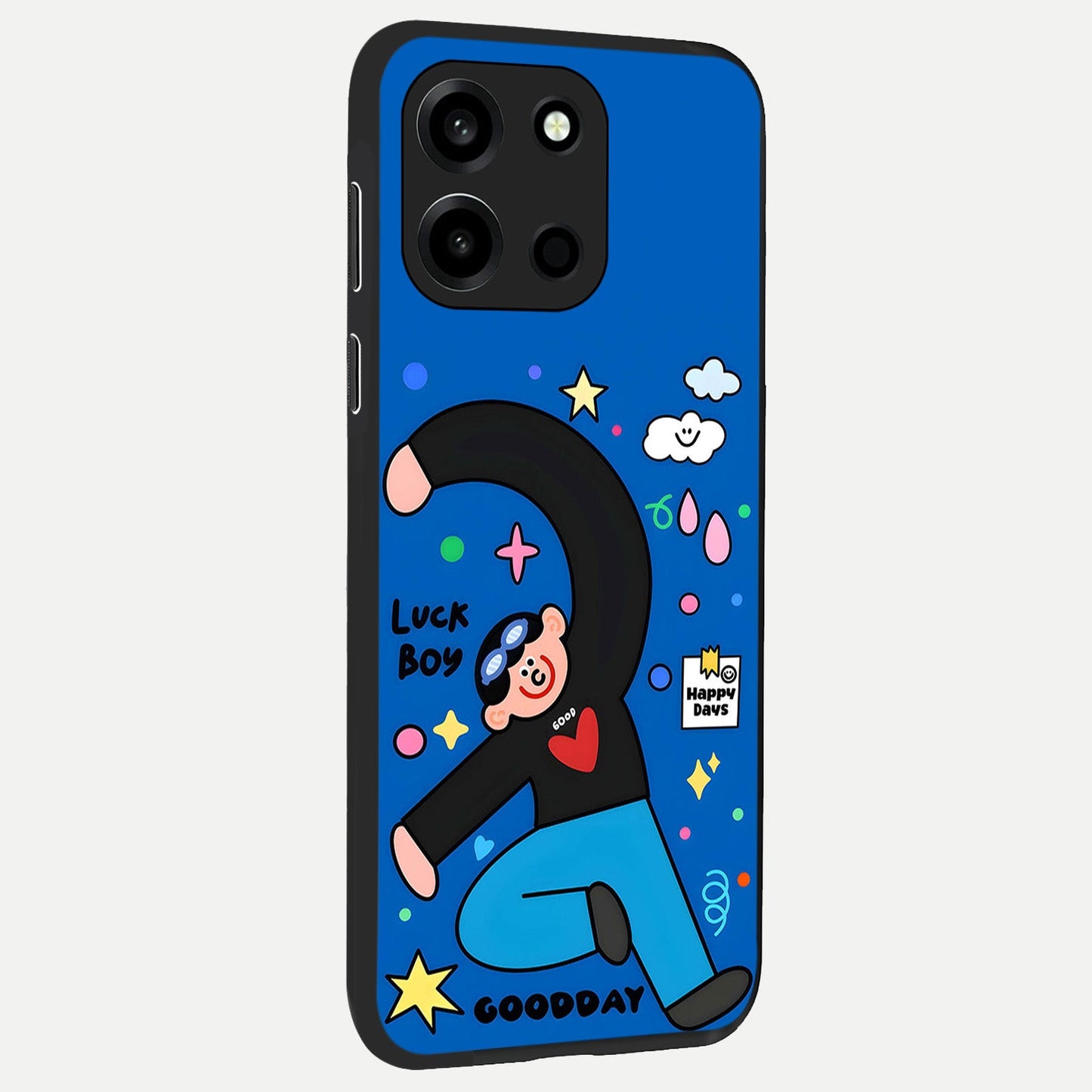 Happy Luck Vibe back cover For Oneplus Nord 6 slim fit glass case with vibrant aesthetic design
