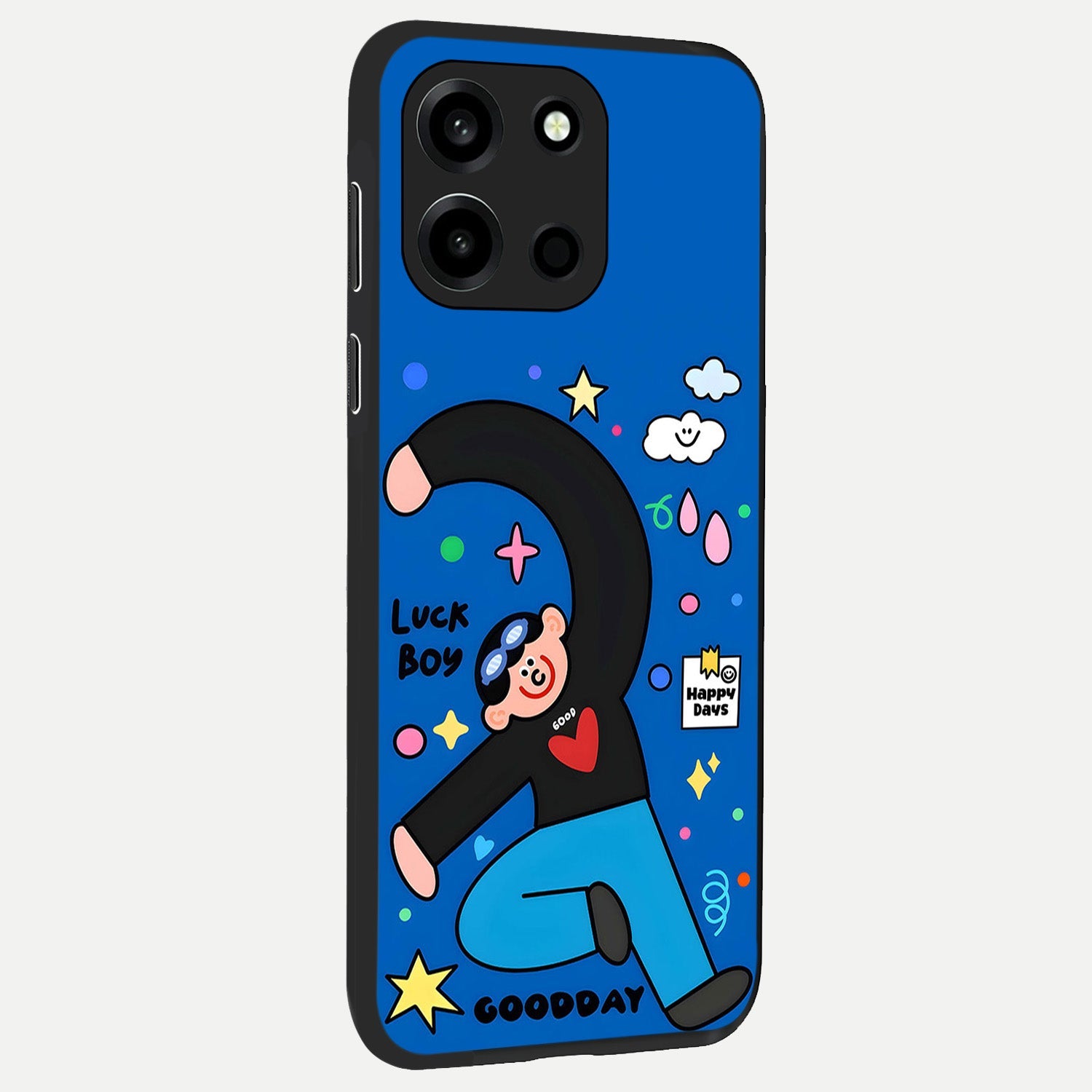  Happy Luck Vibe back cover For Oneplus Nord 6 slim fit glass case with vibrant aesthetic design