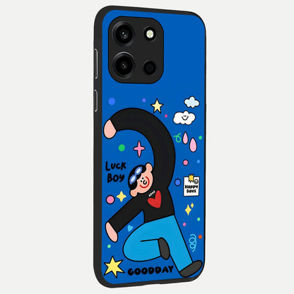  Happy Luck Vibe back cover For Oneplus Nord 6 slim fit glass case with vibrant aesthetic design