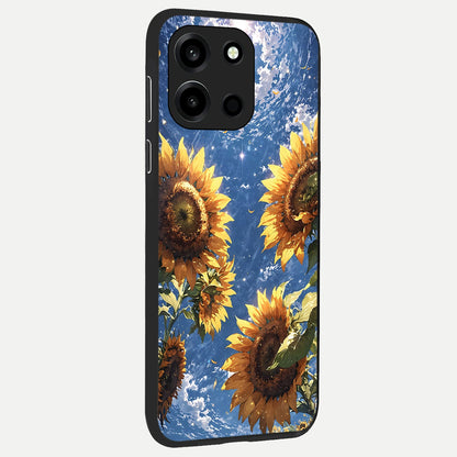  Heavenly Sunflower Rise back cover For Oneplus Nord 6 slim fit glass case with vibrant aesthetic design