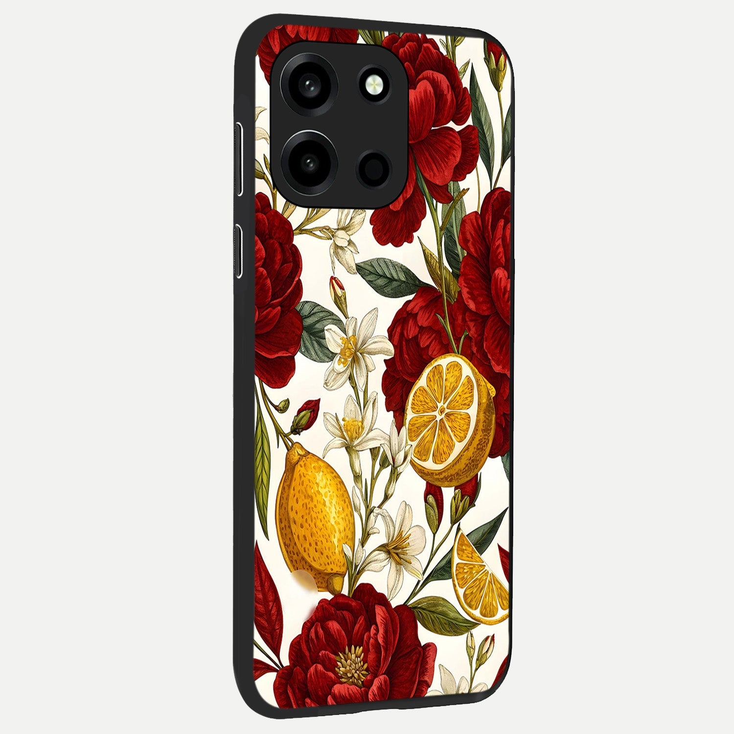  Lemon Rose Charm back cover For Oneplus Nord 6 slim fit glass case with vibrant aesthetic design