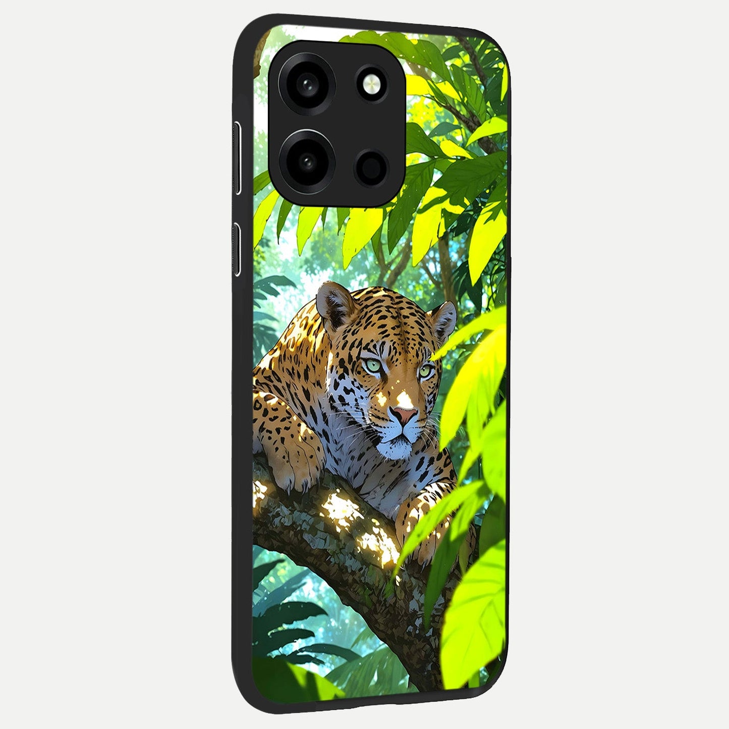  Leopard in Jungle back cover For Oneplus Nord 6 slim fit glass case with vibrant aesthetic design