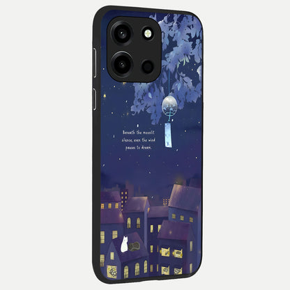  Moonlit Cat Silence back cover For Oneplus Nord 6 slim fit glass case with vibrant aesthetic design