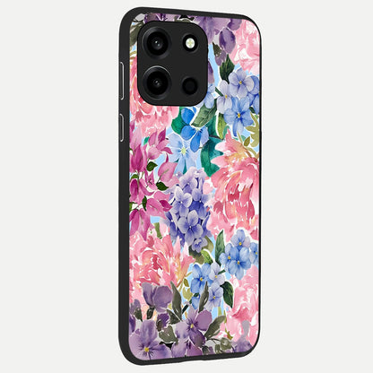  Pastel Floral Mix back cover For Oneplus Nord 6 slim fit glass case with vibrant aesthetic design