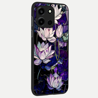  Purple Lotus Pattern back cover For Oneplus Nord 6 slim fit glass case with vibrant aesthetic design