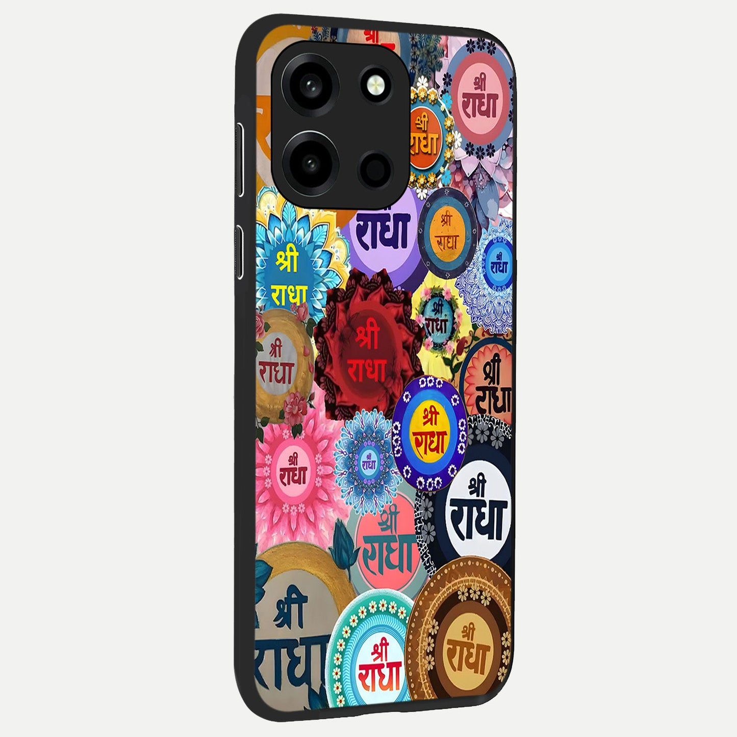  Radha Divine Bloom back cover For Oneplus Nord 6 slim fit glass case with vibrant aesthetic design