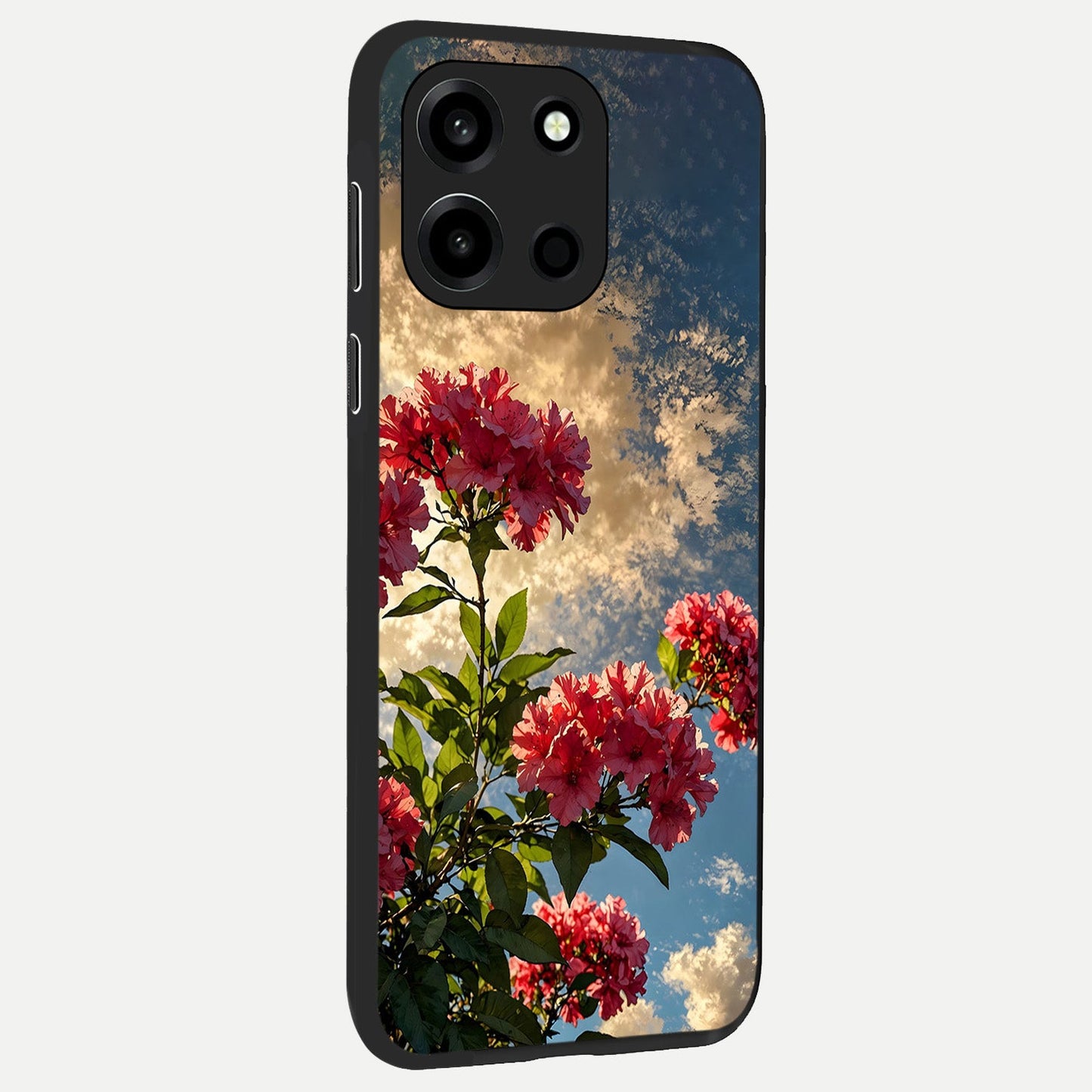  Red Bloom Skies back cover For Oneplus Nord 6 slim fit glass case with vibrant aesthetic design
