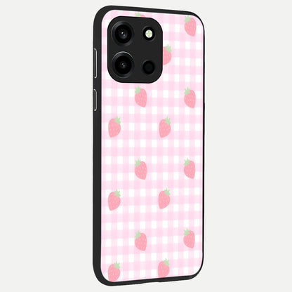 Strawberry Picnic Love back cover For Oneplus Nord 6 slim fit glass case with vibrant aesthetic design