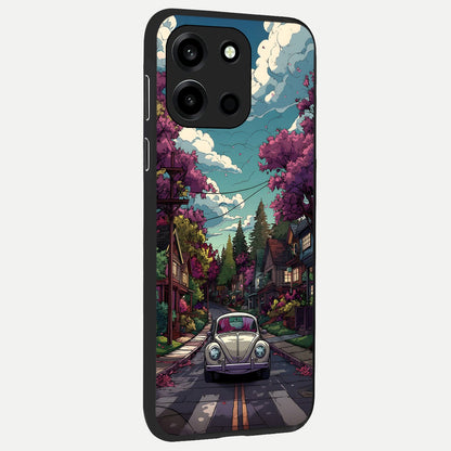  Vintage Street Drive back cover For Oneplus Nord 6 slim fit glass case with vibrant aesthetic design