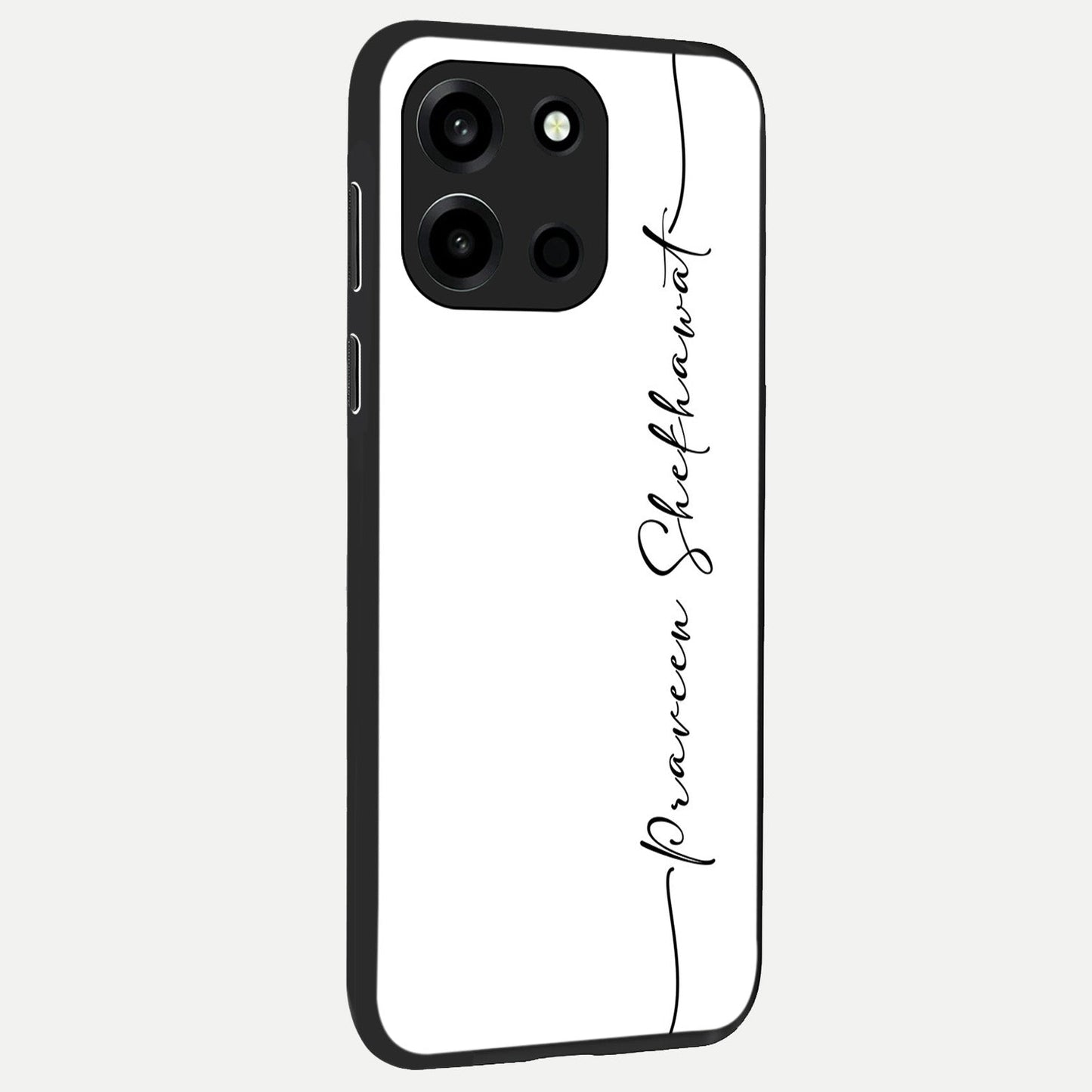  White Tune Custom Name back cover For Oneplus Nord 6 slim fit personalized glass case with aesthetic design