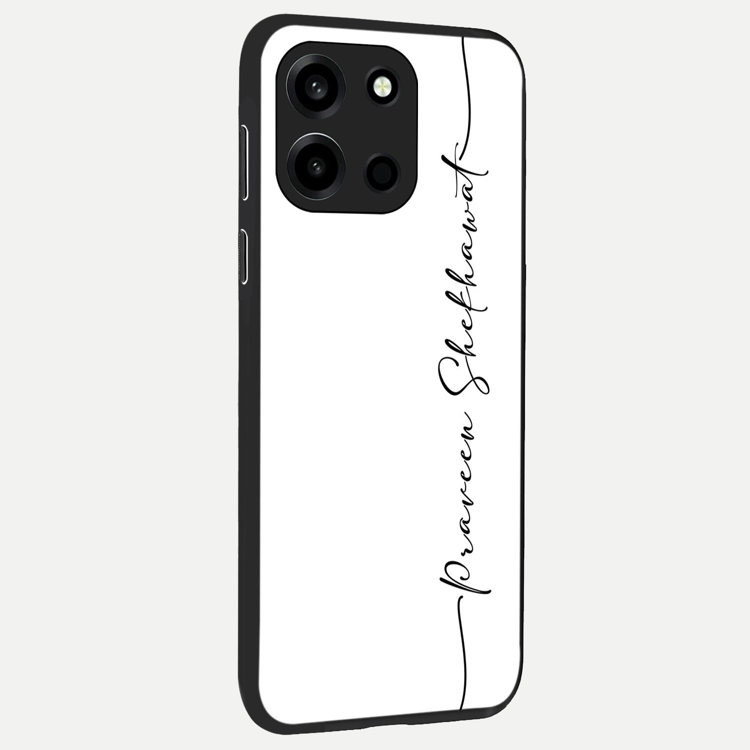  White Tune Custom Name back cover For Oneplus Nord 6 slim fit personalized glass case with aesthetic design