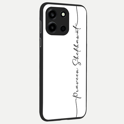  White Tune Custom Name back cover For Oneplus Nord 6 slim fit personalized glass case with aesthetic design