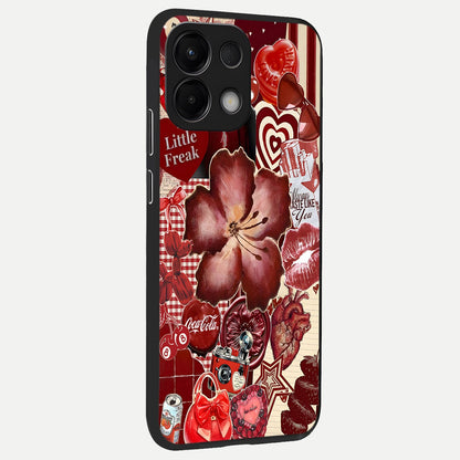  Aesthetic Little Freak back cover For Oppo K13 5G slim fit glass case with vibrant aesthetic design