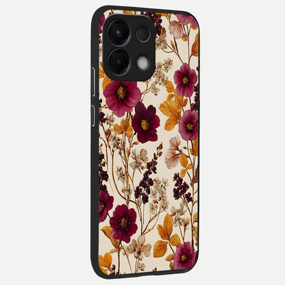  Autumn Wine Bloom back cover For Oppo K13 5G slim fit glass case with vibrant aesthetic design