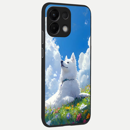  Blissful Cloud Pup back cover For Oppo K13 5G slim fit glass case with vibrant aesthetic design