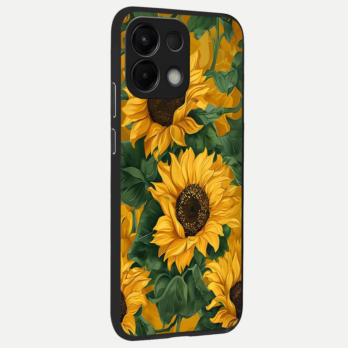  Bright Sunflower Bloom back cover For Oppo K13 5G slim fit glass case with vibrant aesthetic design