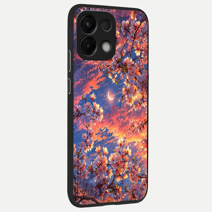  Celestial Sakura Sunset back cover For Oppo K13 5G slim fit glass case with vibrant aesthetic design
