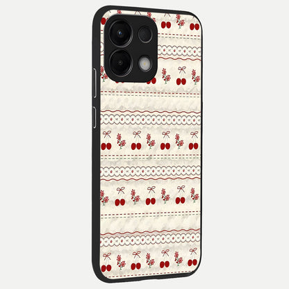  Cherry Bloom Charm back cover For Oppo K13 5G slim fit glass case with vibrant aesthetic design